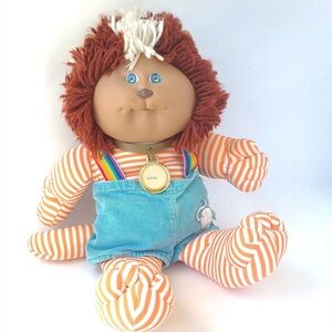Vintage 1983 Cabbage Patch Kid Koosas Lion with Rainbow Overalls
